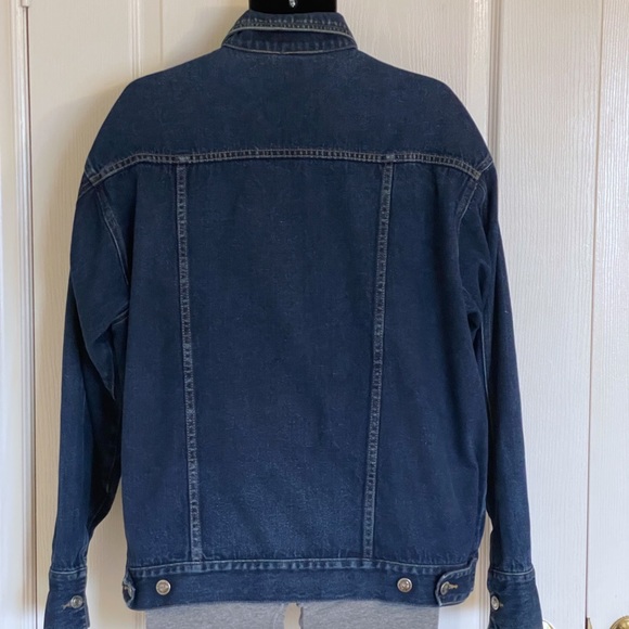 Snakeyes denim trucker jacket, dark wash, embroidered patch, large - Picture 9 of 16